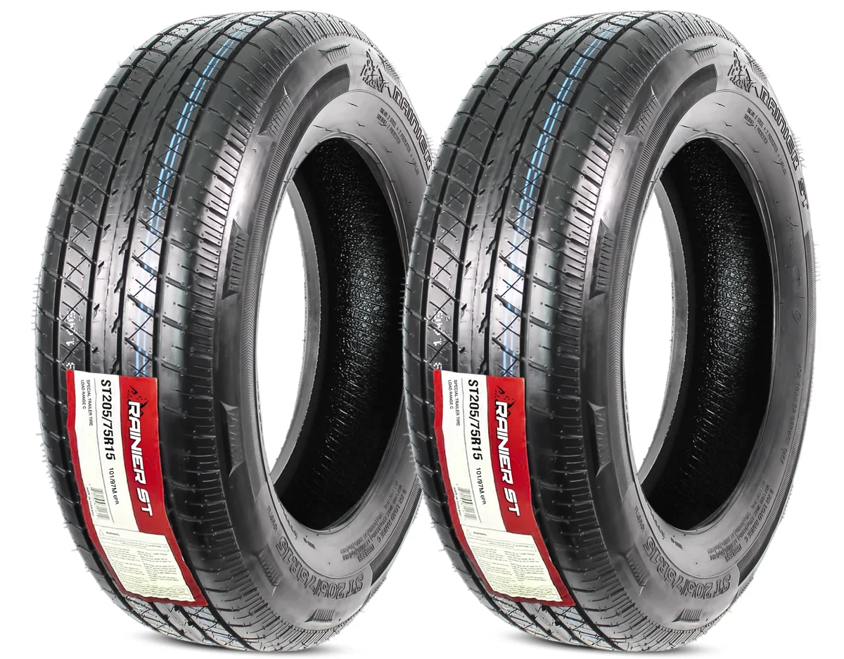 eCustomrim Radial 2-Pack Trailer Tire ST205/75R15 15 Inch Load D 6 Year Warranty 7575