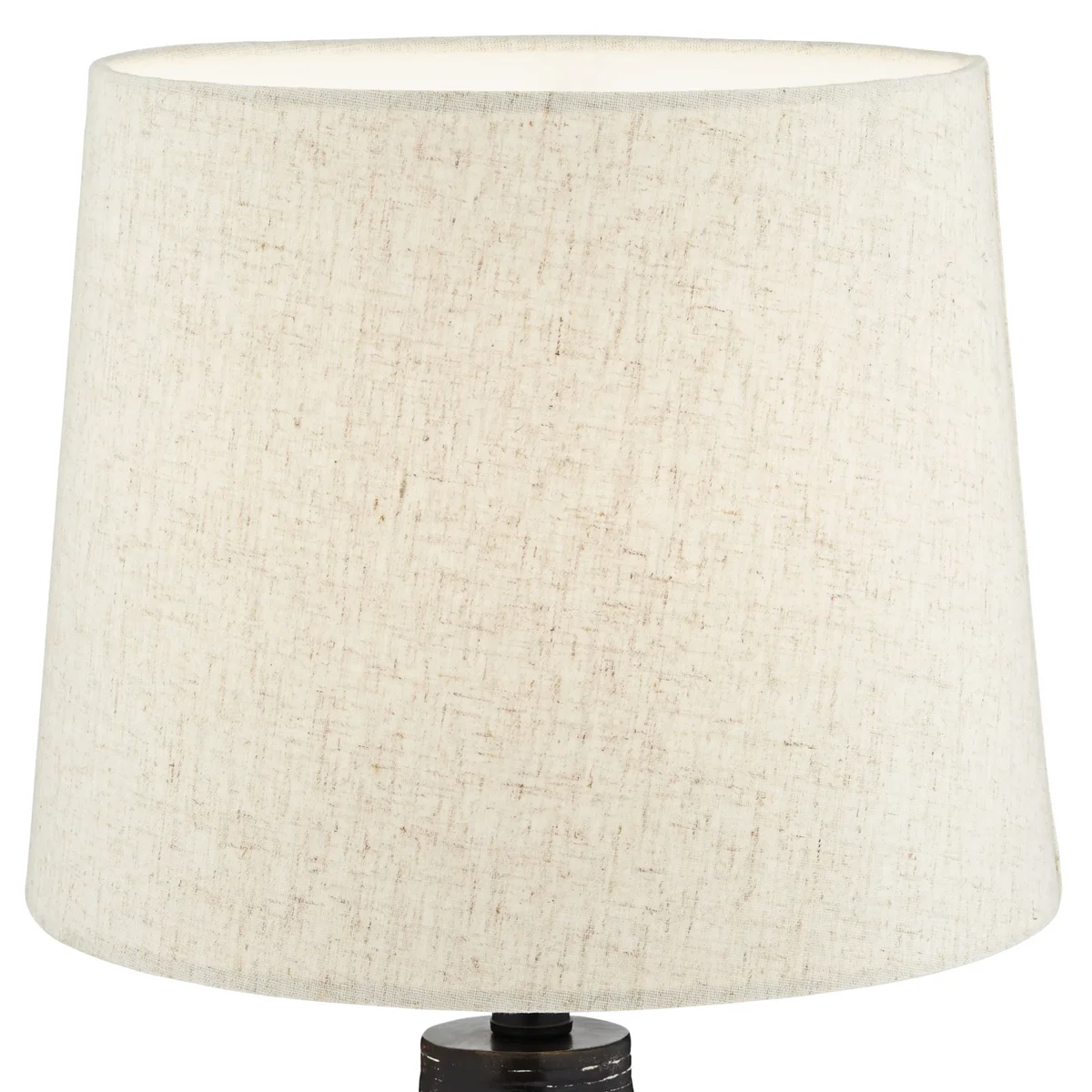Everdaily Essentials 24" High Mid Century Modern Farmhouse Rustic Table Lamps Set of 2 Black Finish Oatmeal Shade Living Room Bedroom 6250