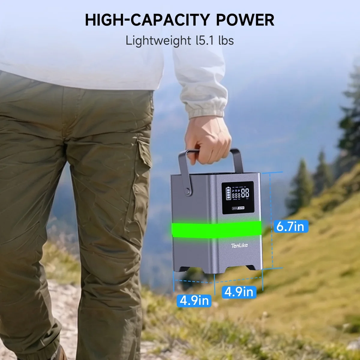 UDH Portable Power Station, 300W 257Wh with Color LED Light, PD 100W Two-Way Fast Charge, AC Outlet Pure Sine Wave, DC, USB-A/USB-C, 120V Portable Po 9011