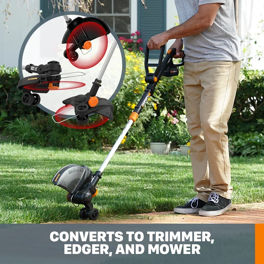 Worx WG170.3 20V PowerShare Cordless 12"  Grass and Weed String Trimmer and Edger with Battery and Charger 5928