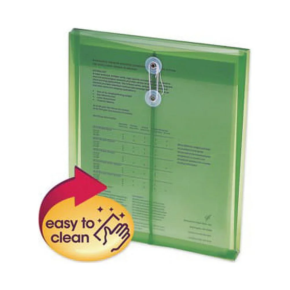 Smead, SMD89543, String Tie Closure Top-Open Poly Envelopes, 5 / Pack, Green 6484