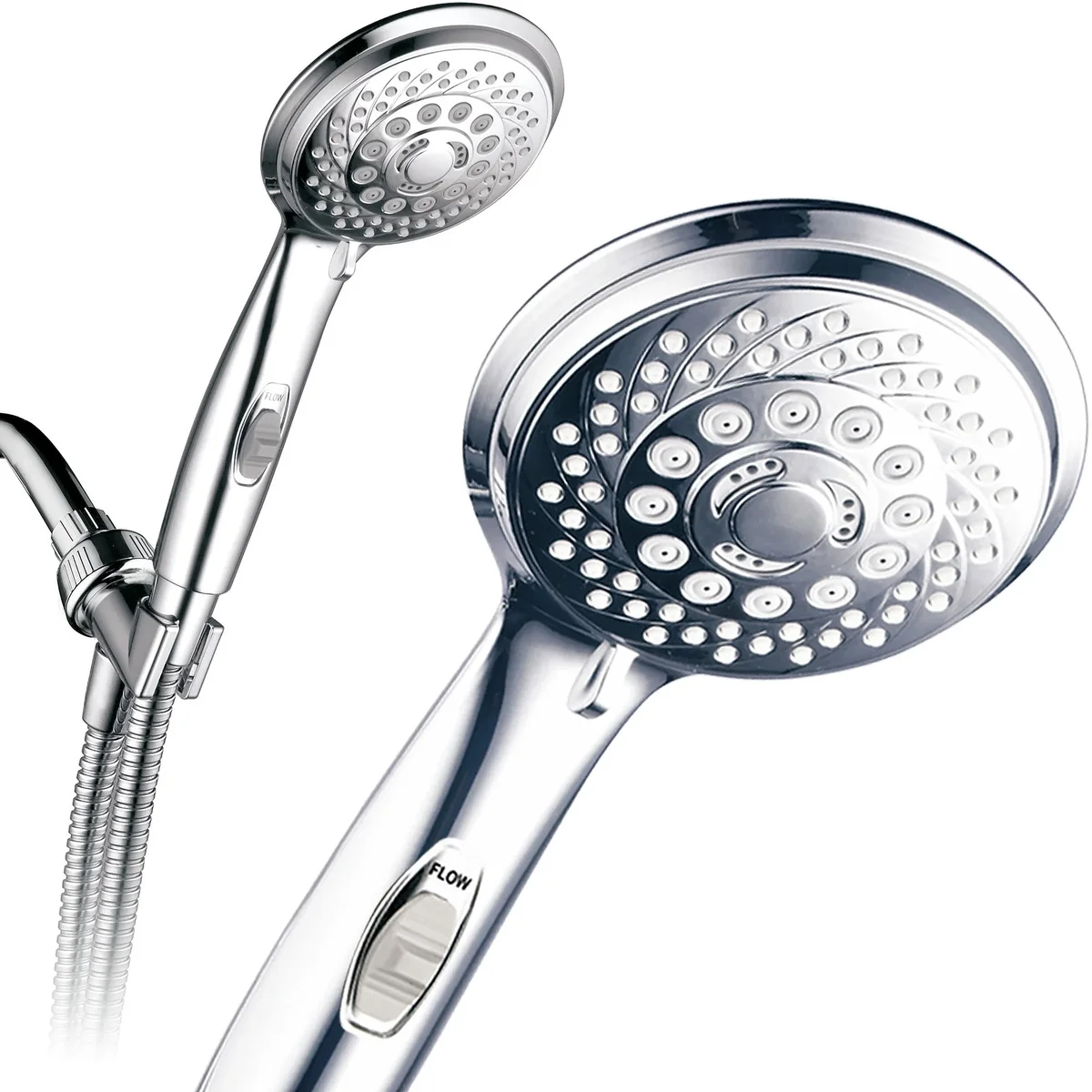 PowerSpa 7-Setting Luxury Hand Shower with On/Off Pause Switch, Chrome 1690