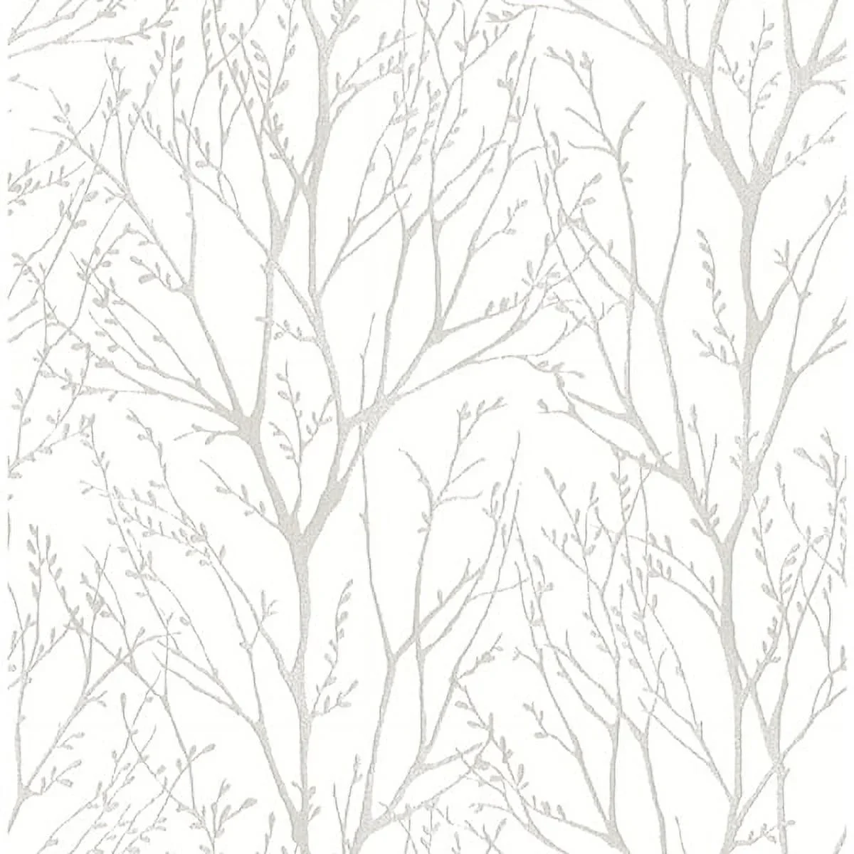 Everdaily Essentials White Treetops Vinyl Peel And Stick Wallpaper, 216-in by 20.5-in, 30.75 sq. ft. 2330