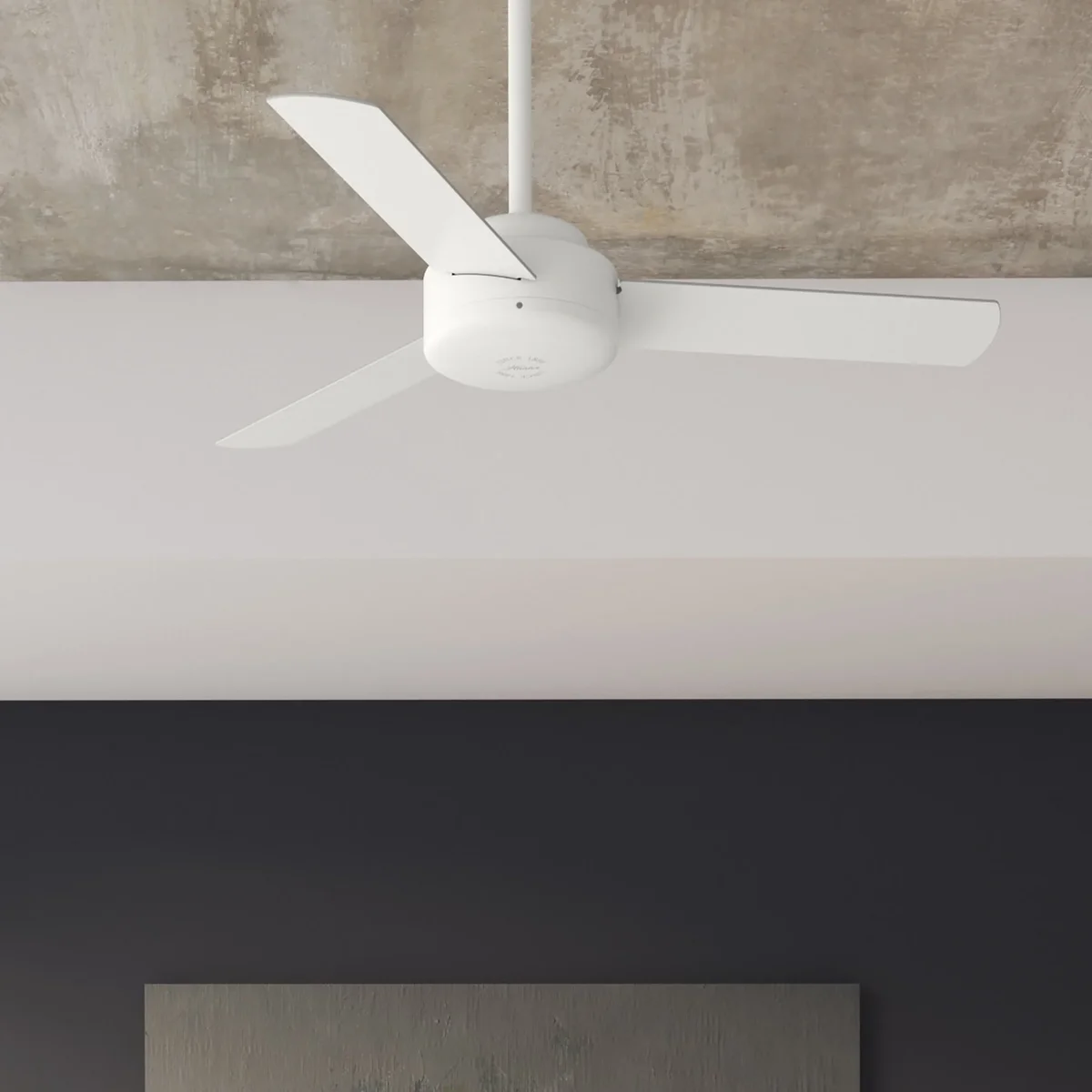 Hunter 44 inch Indoor Ceiling Fan No Light - White Modern Ceiling Fan without Light, 3 Blades, Standard Mount, For Bedroom, Living Room, or Kitch 4858