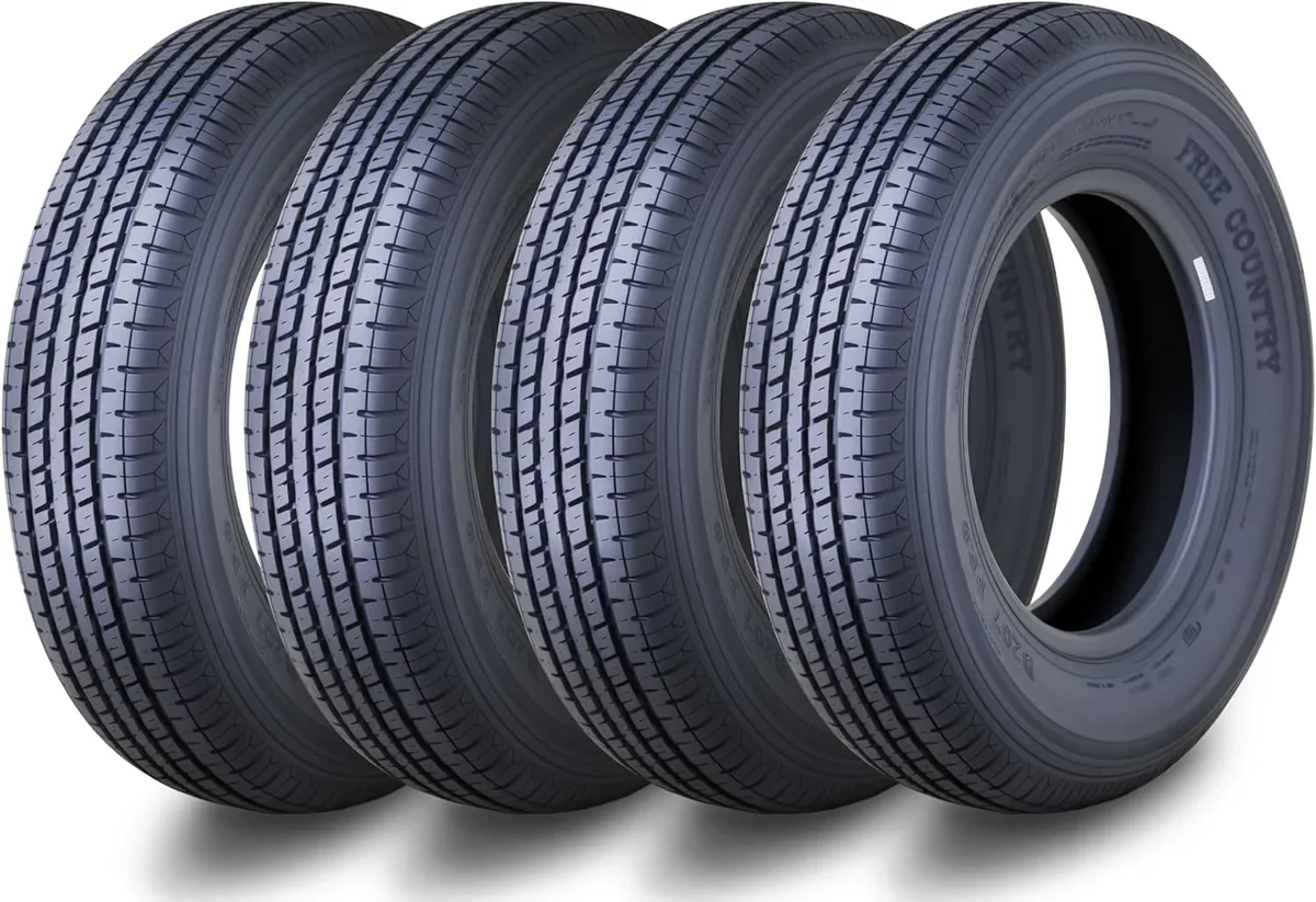 FREE COUNTRY Set 4 Free Country Premium Trailer Tires ST175/80R13 8PR Load Range D Steel Belted Radial w/Scuff Guard. 2696