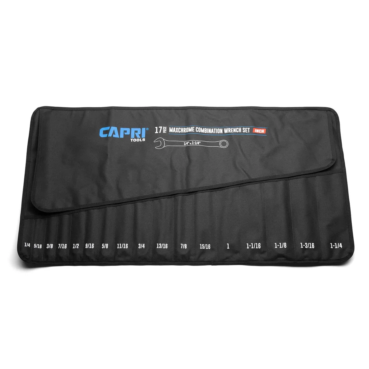 Capri Tools Wrench Roll Up Pouch, SAE, 17 Pockets 2375