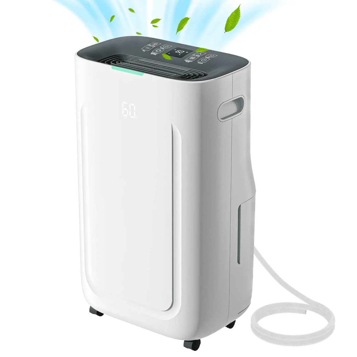 Rocyis 22 Pint/day 5500 sq. ft. Dehumidifier for Home, 1.7 Gallon（6.5L） Water Tanks, Auto Drain or Manual Drainage, for Basements, Bedroom, B 9039
