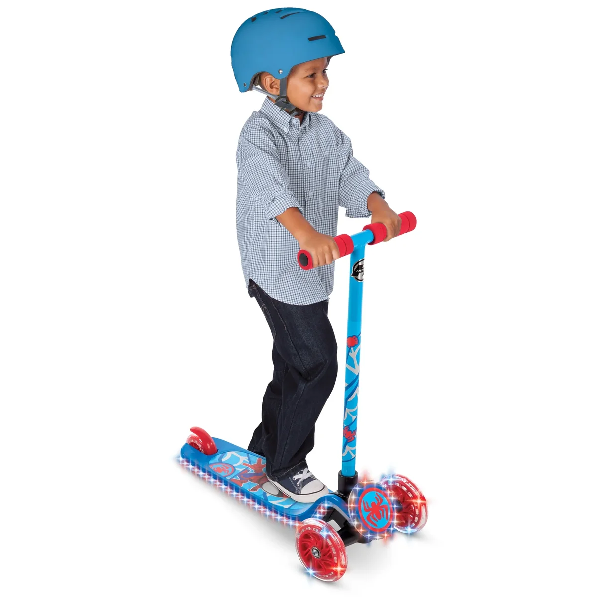 Spider-Man Huffy Marvel Spidey & His Amazing Friends Light-Up Toddler Scooter, Ages 3+, Blue, Boys 2385