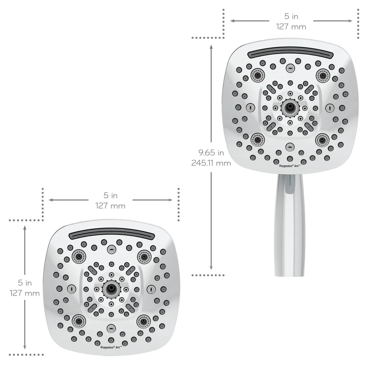 Oxygenics Arc 80-Setting Chrome Combo Shower Head 4017