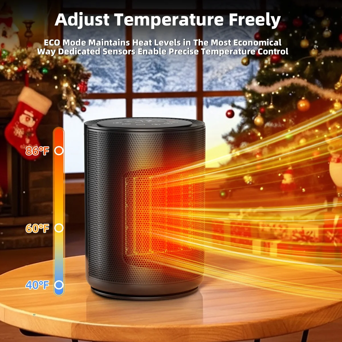 KISSAIR 1500 W Space Heater, PTC Ceramic Heater with Remove Control & LED Screen, 24H Timer, 4 Modes and Tip-Over Protection,heaters for inside B 6093