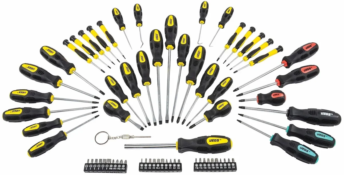JEGS 69 Piece Magnetic Screwdriver Set 9556