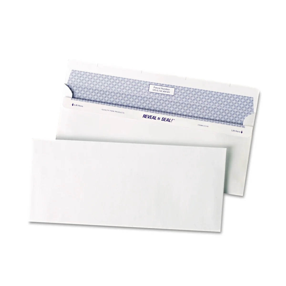 Quality Park Reveal N Seal Business Envelope #10 4 1/8 x 9 1/2 White 500/Box 67218 9675