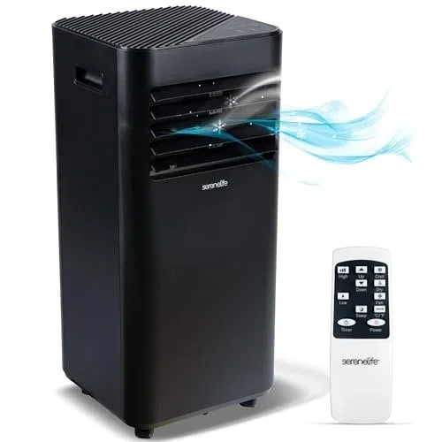 Everdaily Essentials 8000 BTU Portable Air Conditioner - 3-in-1 Portable AC Unit for Bedroom Up to 300 Sq.Ft, 24H Timer, Remote Control, Sleep Mode, Wheels, with Wind Ref. 1578