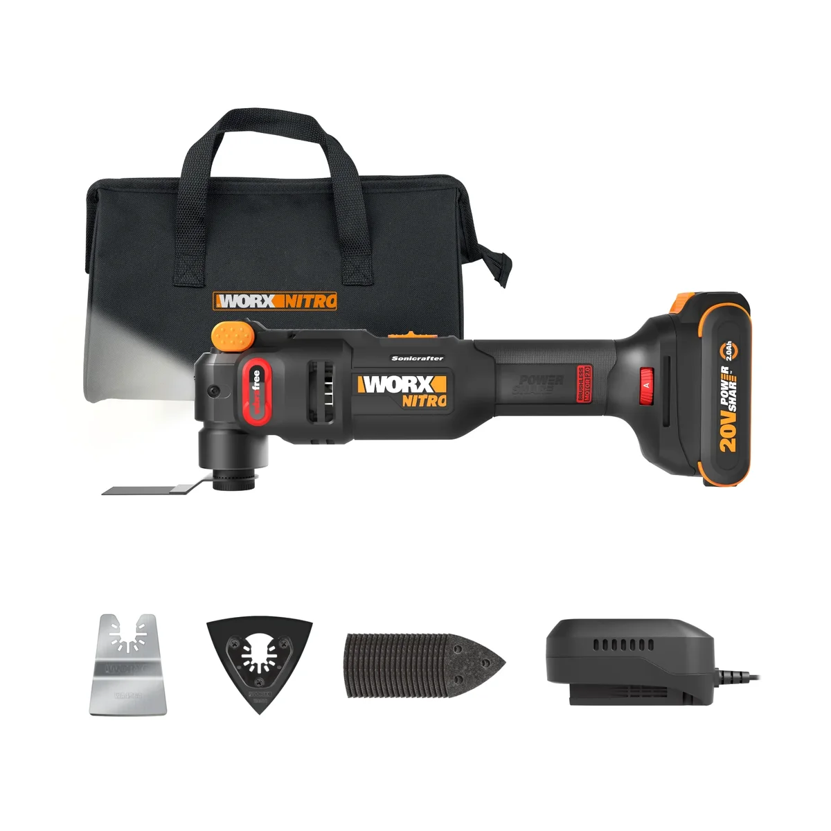 Everdaily Essentials Nitro WX698L Cordless Oscillating Tool with VibraFree Technology (Battery & Charger Included) 5301