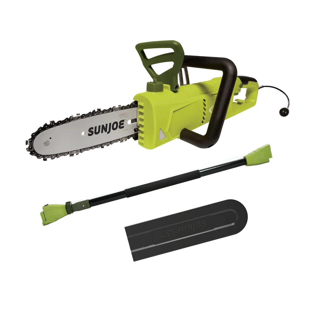 Sun Joe 8 Inch Electric Convertible Pole Chain Saw, 2-in-1 Cutting Tool, Green, SWJ805E 1951