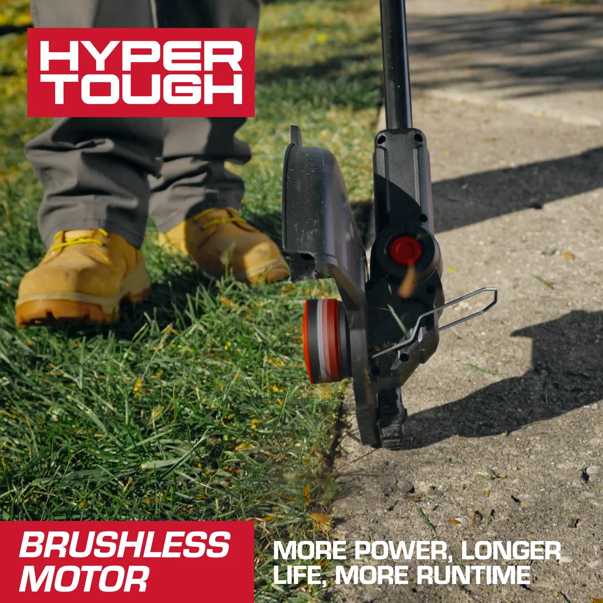Hyper Tough 12" 20V Brushless Cordless String Trimmer with 20V Max 2.0Ah Battery and Charging Cable 1135
