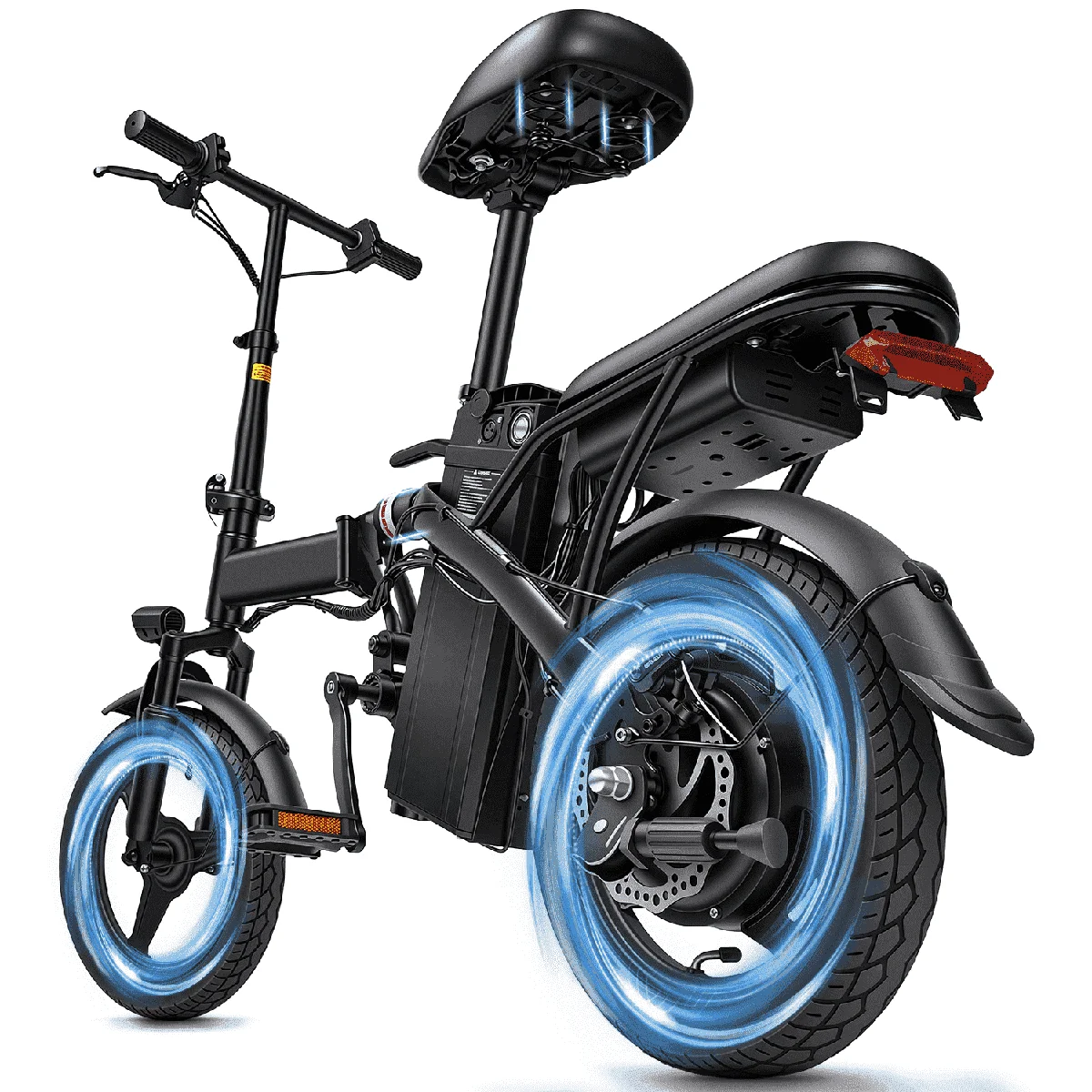 Goku Electric Bike, 18 Mph Electric Bicycles, 350W Peak 500W Motor Foldable Ebike, 14" Tire E-bike for Adults, 48V 8Ah Battery, 15° Uphill, UL2849 Ce 9583