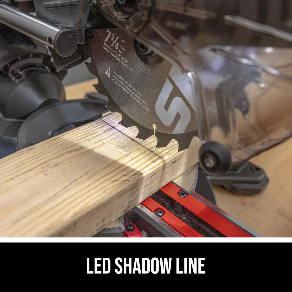 SKIL MS6316-00 10 Amp 7-1/4" Single Bevel Miter Saw with Compact Rail System & LED Shadow Line 3244