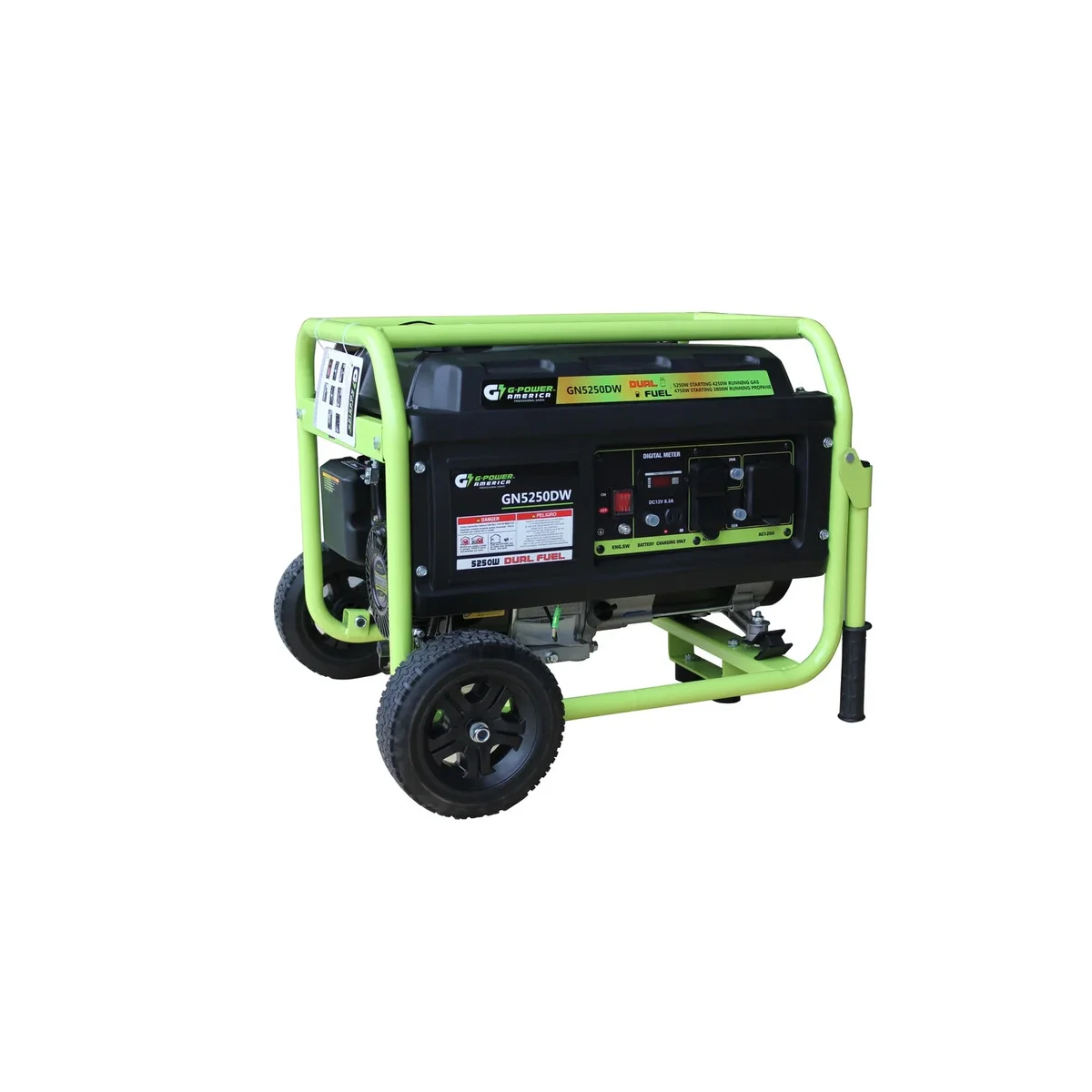 Green-Power America Pro Series 5250/4250-Watt Manual Start Dual Fuel Portable Generator w/223cc 8HP  Professional Engine 7730