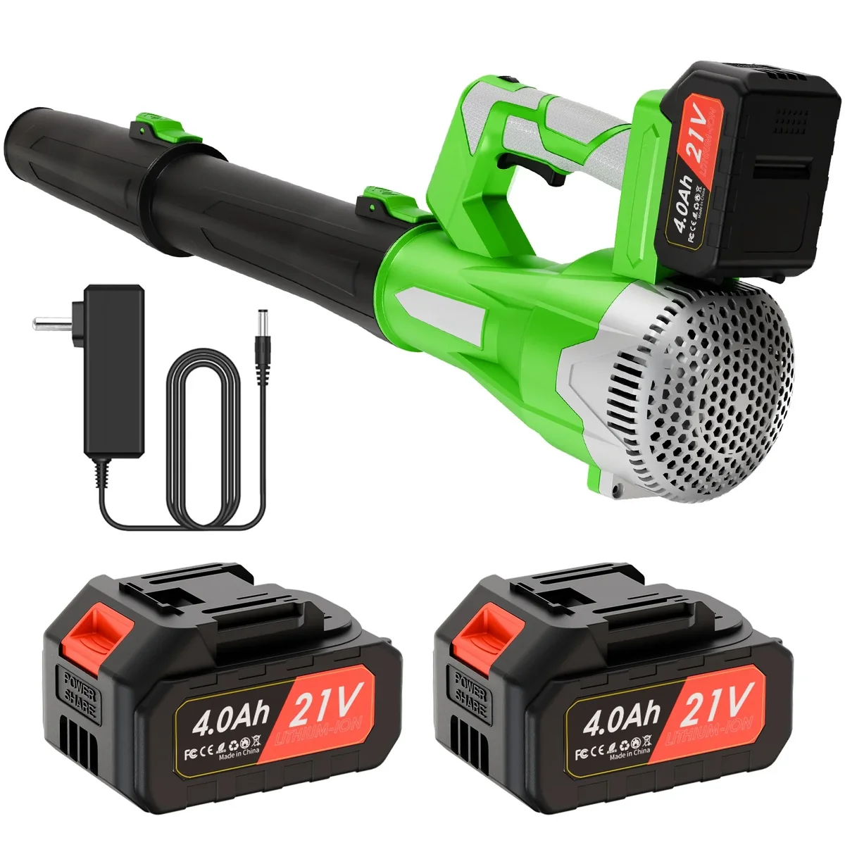 CATGOOD 21V Cordless Leaf Blower 750CFM 200MPH, 6 Speed Electric Leaf Blower with 2×4.0Ah Batteries for Lawn, Patio, Yard and Dust Cleaning 9733
