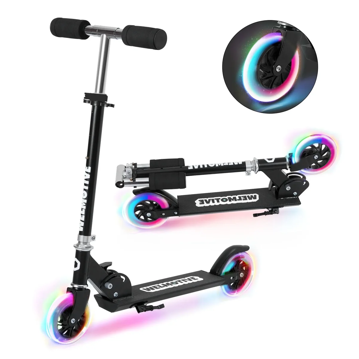 Welmotive Scooter for Kids Ages 3-8 – Kick Kids Scooters for Boys & Girls Light up Wheels Portable Lightweight Folding Design with Reducing Sys 0511