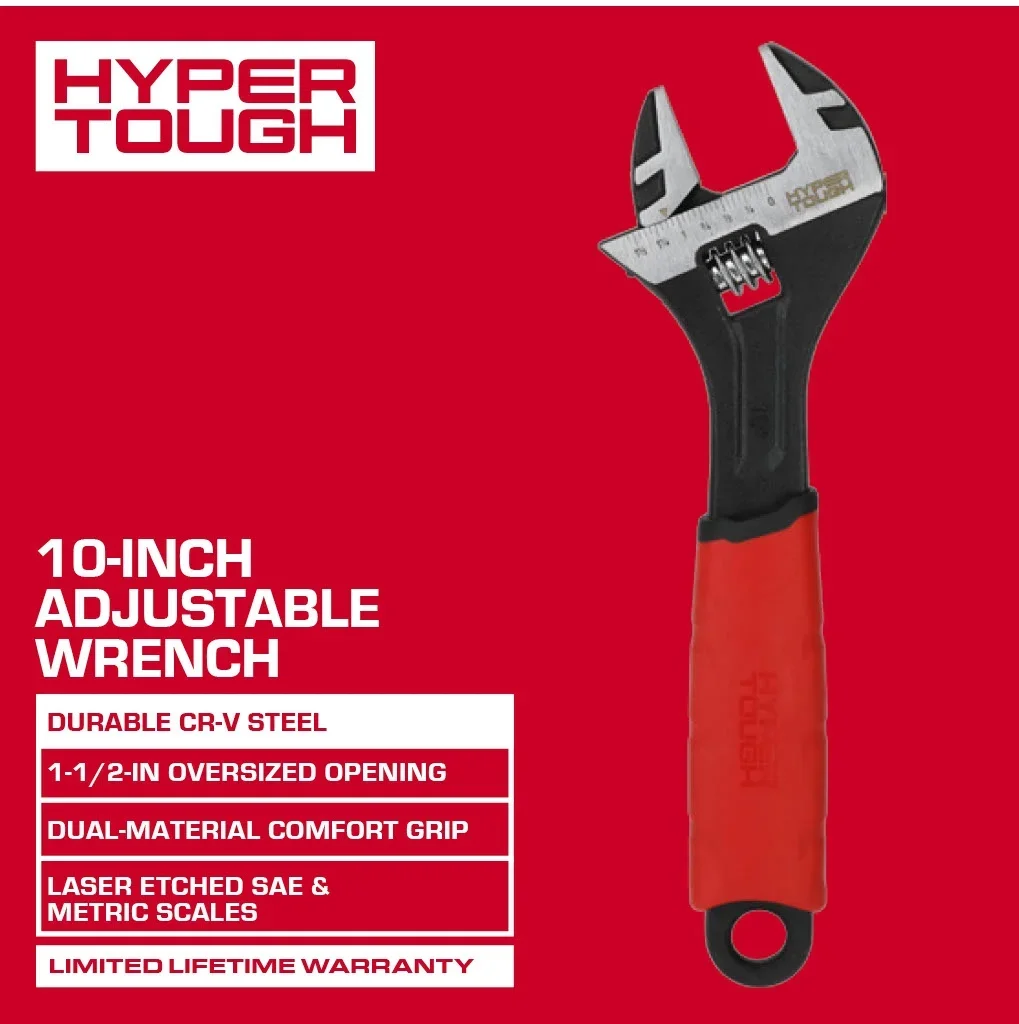Everdaily Essentials 10-inch Wide Jaw Adjustable Wrench, Dual Material Ref. 6789