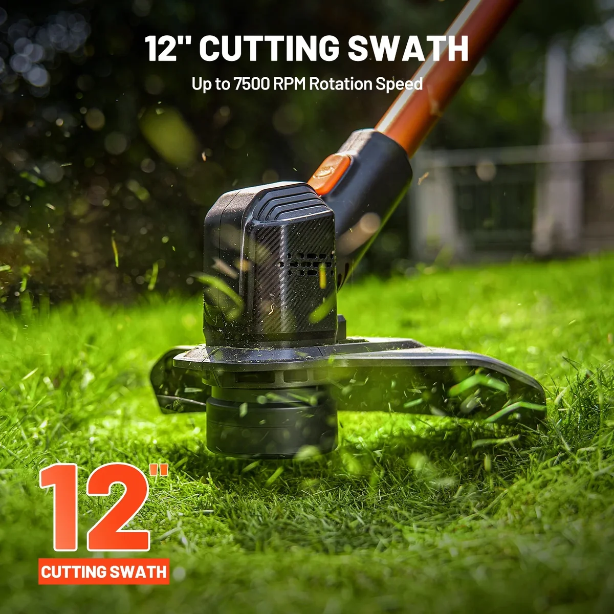 Litheli 20V 12" Cordless String Trimmer, Battery Powered Grass Trimmer & Wheeled Edger, with 2.0Ah Battery, for Garden, Yard and Farm 1263