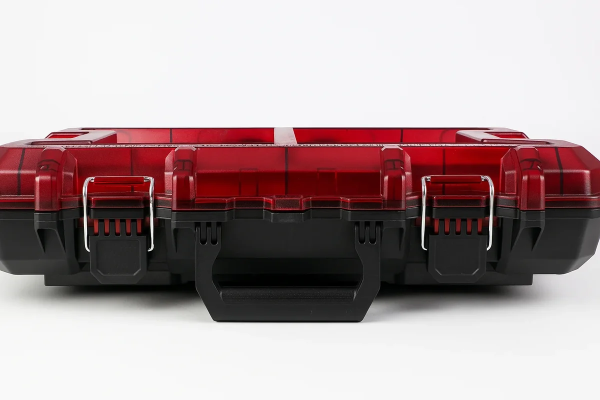 Hyper Tough Hyper Stack Shallow Full-Size Organizer with Dividers – Modular Storage with Translucent Lid & Handle 1429