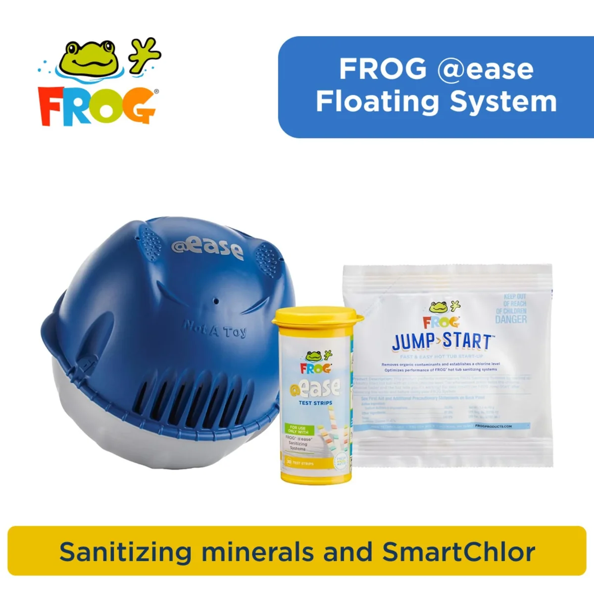 FROG @ease Floating System for Hot Tubs - Quick & Easy Self-Regulating Hot Tub Sanitizer - Tub Maintenance System with Sanitizing Minerals & Smar 2792