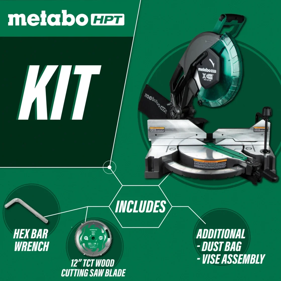 Metabo HPT 12-In Dual Bevel Compound Miter Saw, C12FDHB 6451
