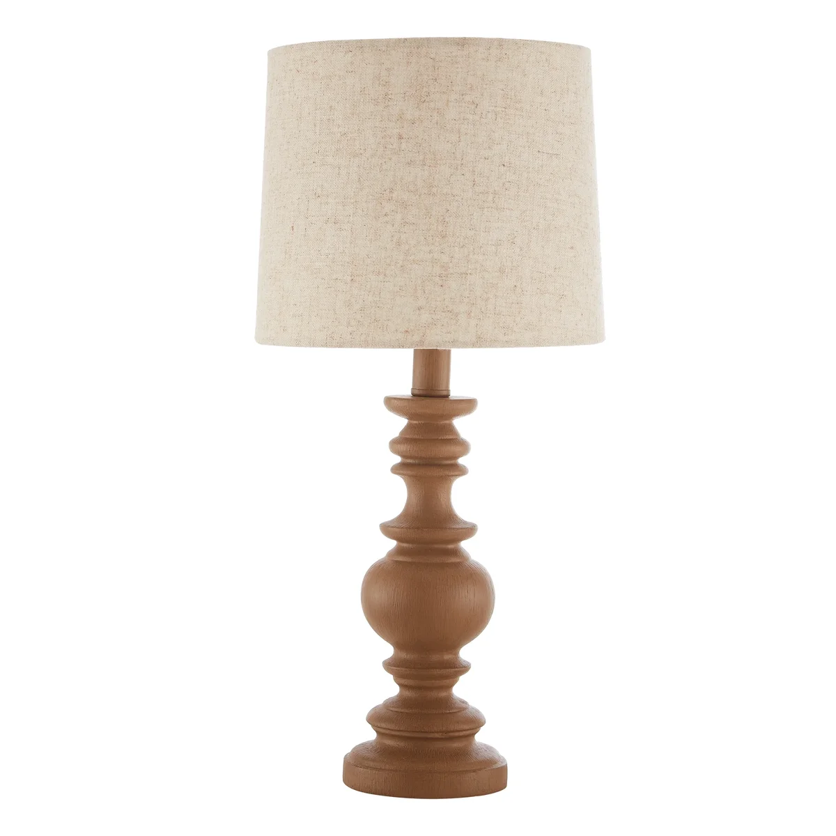 Mainstays Resin Table Lamp with Linen Shade, 18.75-Inch, Brown 5187