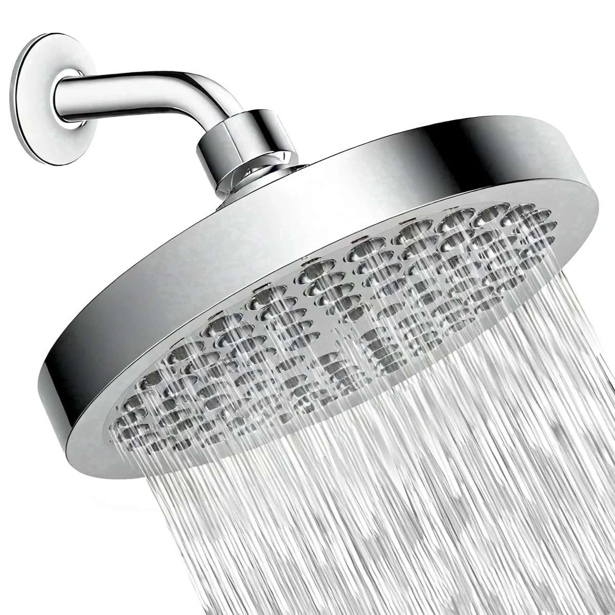 ATUPEN 6" High Pressure Rain Shower Head, Adjustable Stainless Steel Polished Chrome with Durable Nozzles 1023