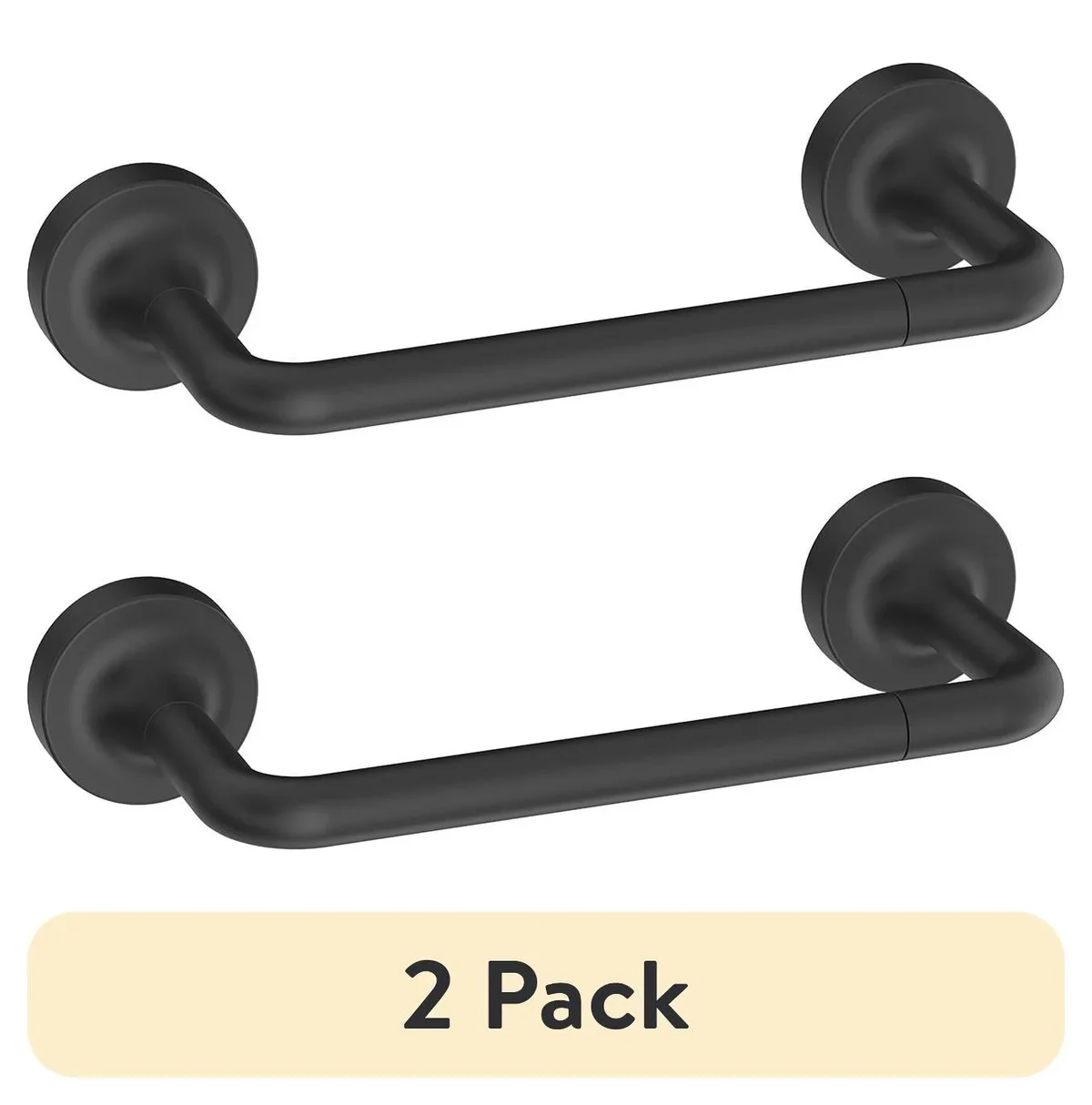 Everdaily Essentials (2 pack) Brand Clean Modern Style Wall Mounted Toilet Paper Holder Matte Black Finish 1908