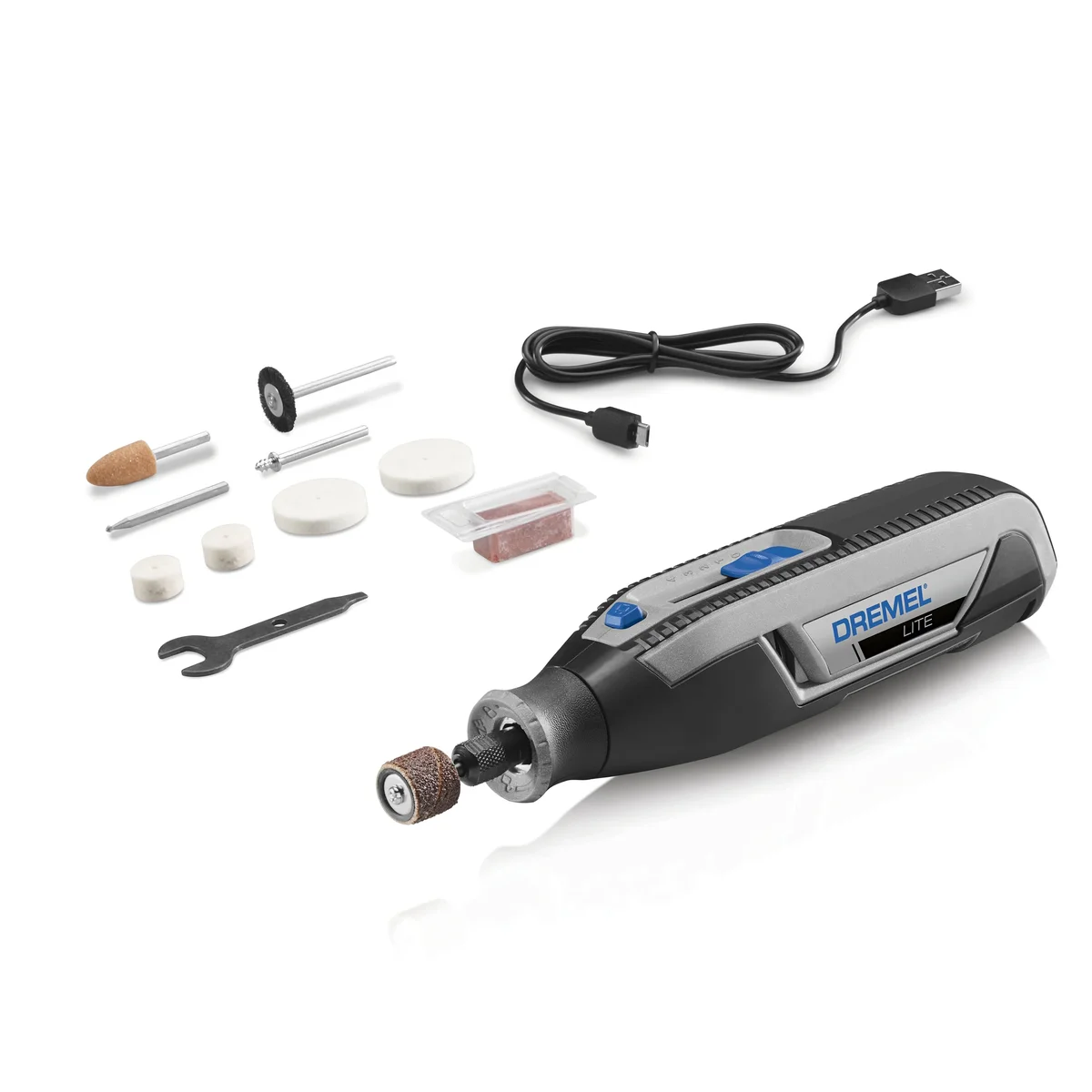 Dremel Lite 7760-N/10W 4V-Cordless Variable Speed Rotary Tool with Integrated 2Ah Li-Ion Battery, & 10 Rotary Tool Accessories 9335