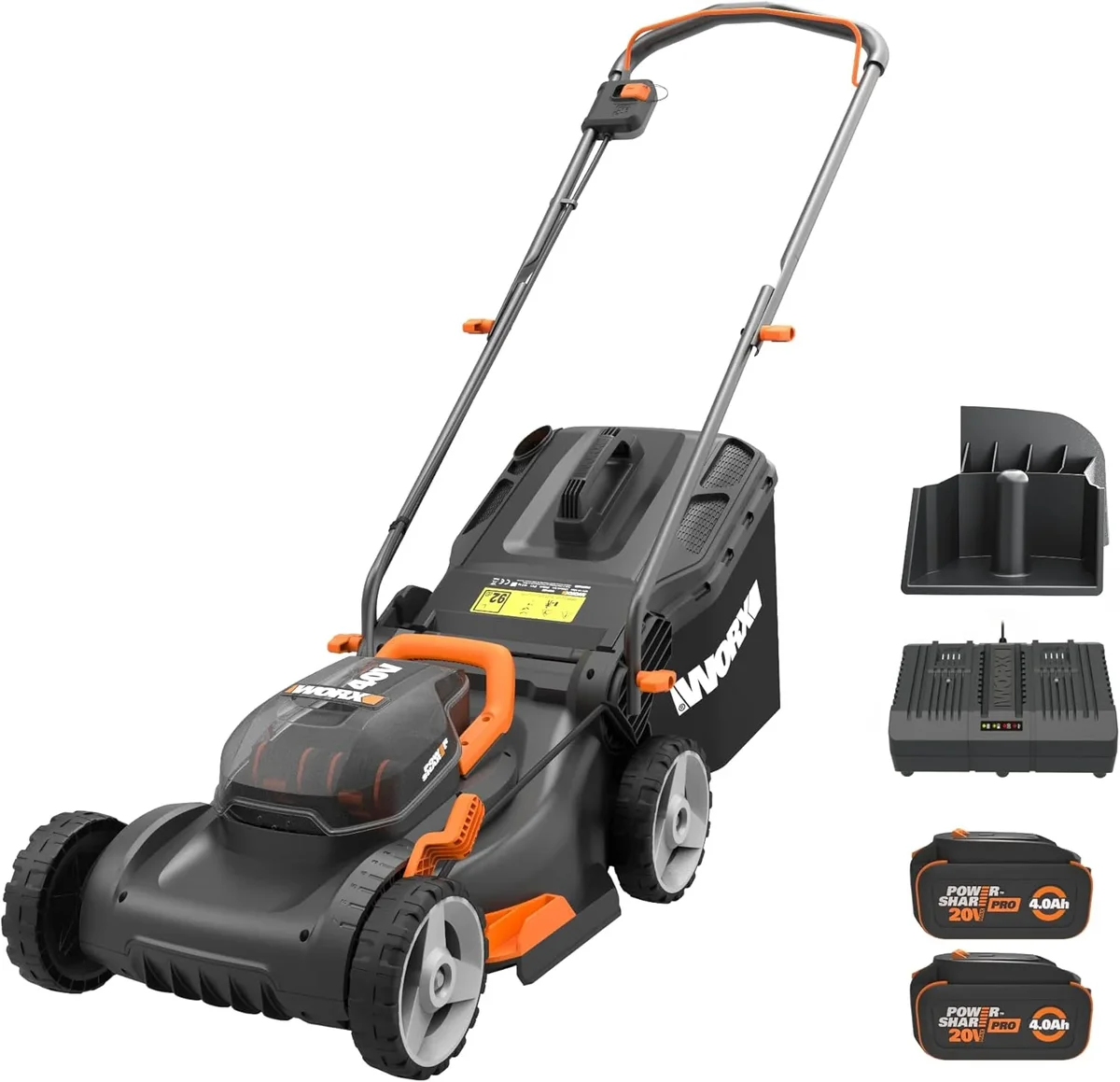 Worx WG743 40V Power Share 4.0Ah 16" Cordless Lawn Mower (Battery & Charger Included) 5180