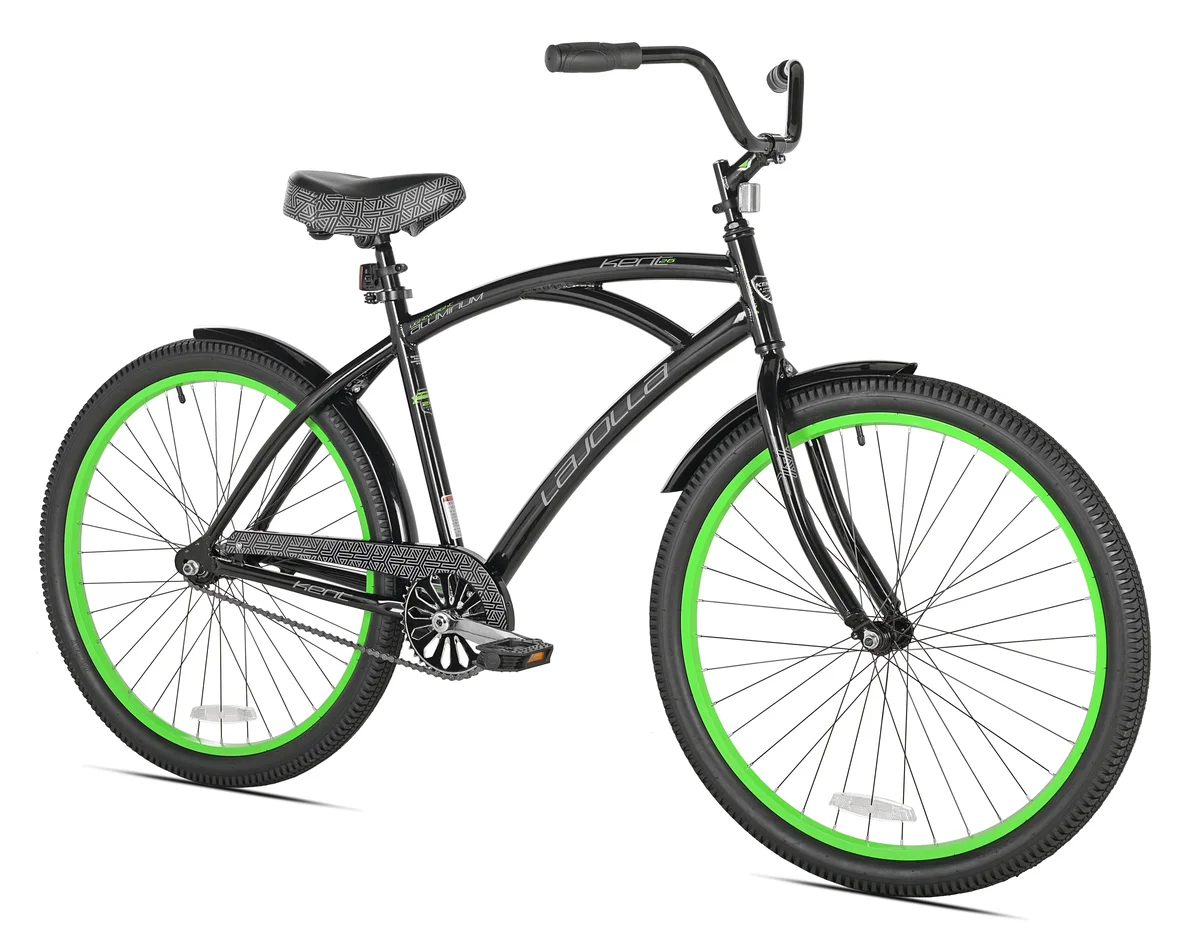 Kent Bicycles 26" Kent La Jolla Cruiser Men's Bike, Adult Ages 13+, Black/Green 6363