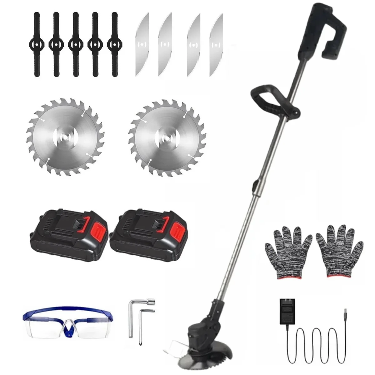 JahyShow G·PEH Electric Weed Eater Lawn Edger Cordless Grass String Trimmer Cutter 24V &Battery 6291
