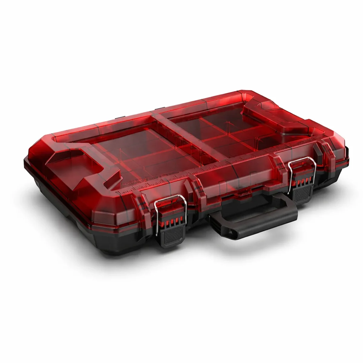 Hyper Tough Hyper Stack Shallow Full-Size Organizer with Dividers – Modular Storage with Translucent Lid & Handle 1429