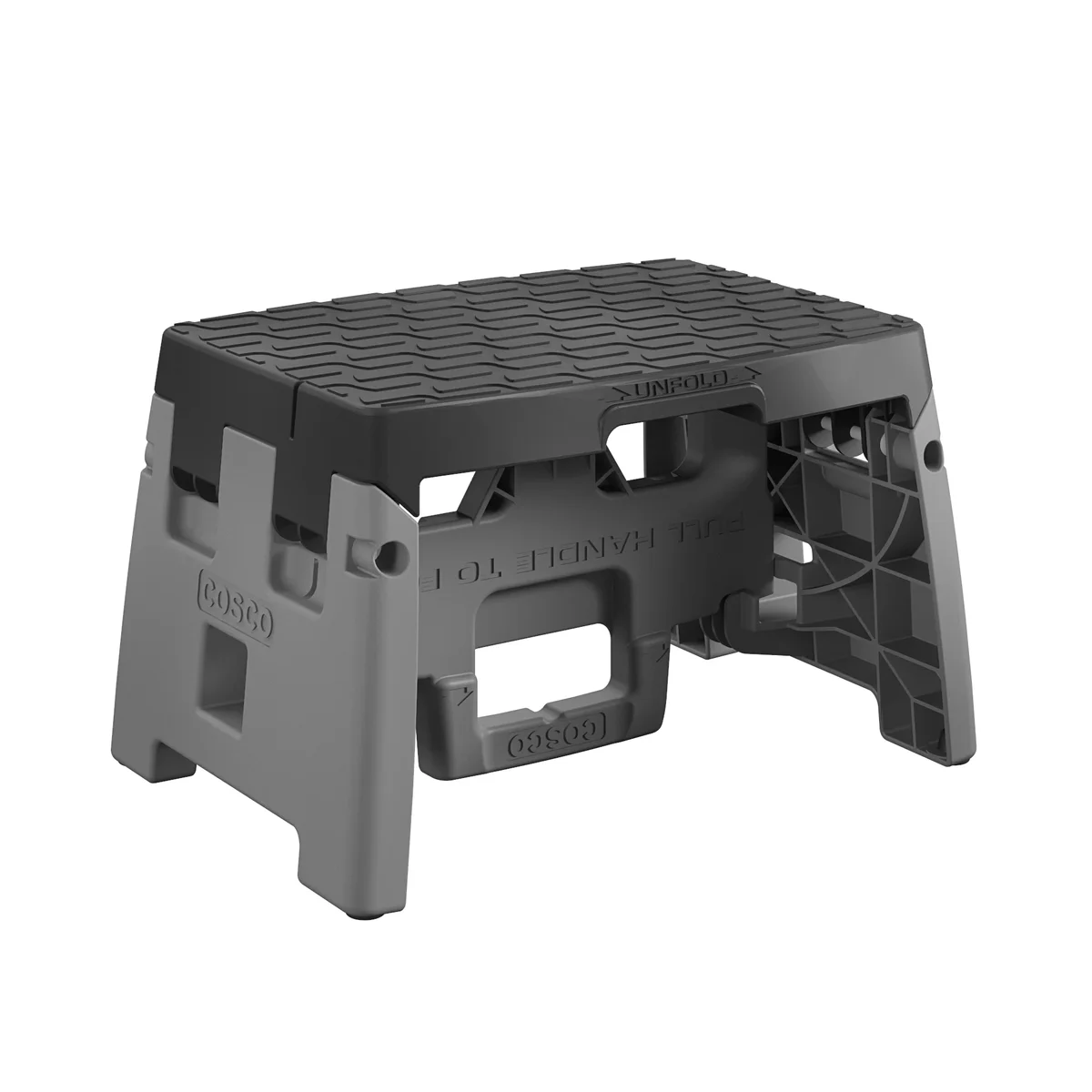 COSCO 1-Step Plastic Folding Step Stool, Type 1A (Black and Gray) 5881