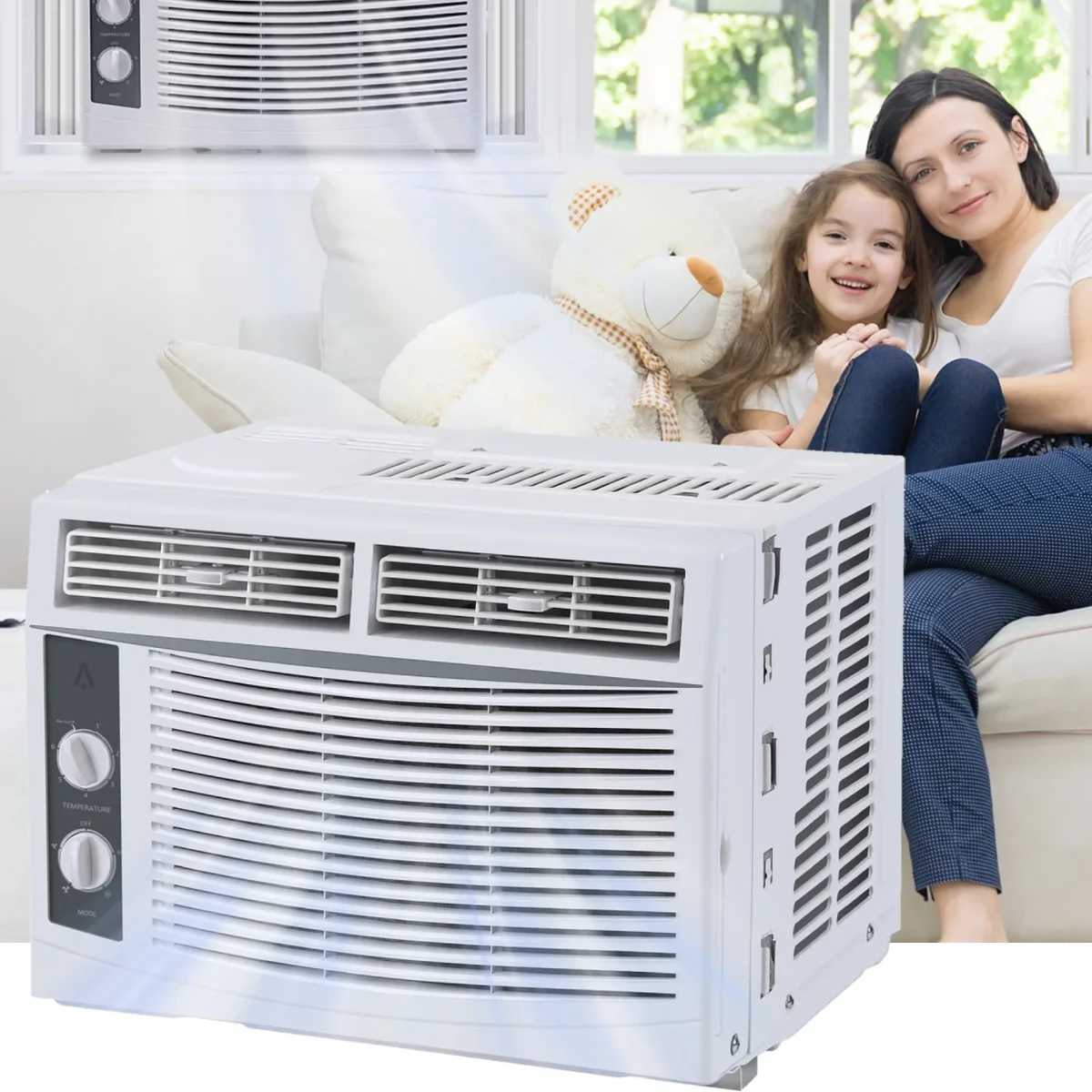Garvee 5000 BTU Window Air Conditioner,Fast Cooling for Rooms up to 150 Sq. ft,Window Ac Unit with 7 Level Temperature Setting,White 7368