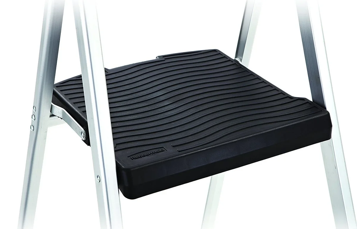 Rubbermaid Old World Automotive Product 205040 2 Step Lightweight Aluminum Step Stool with Project Top 7462