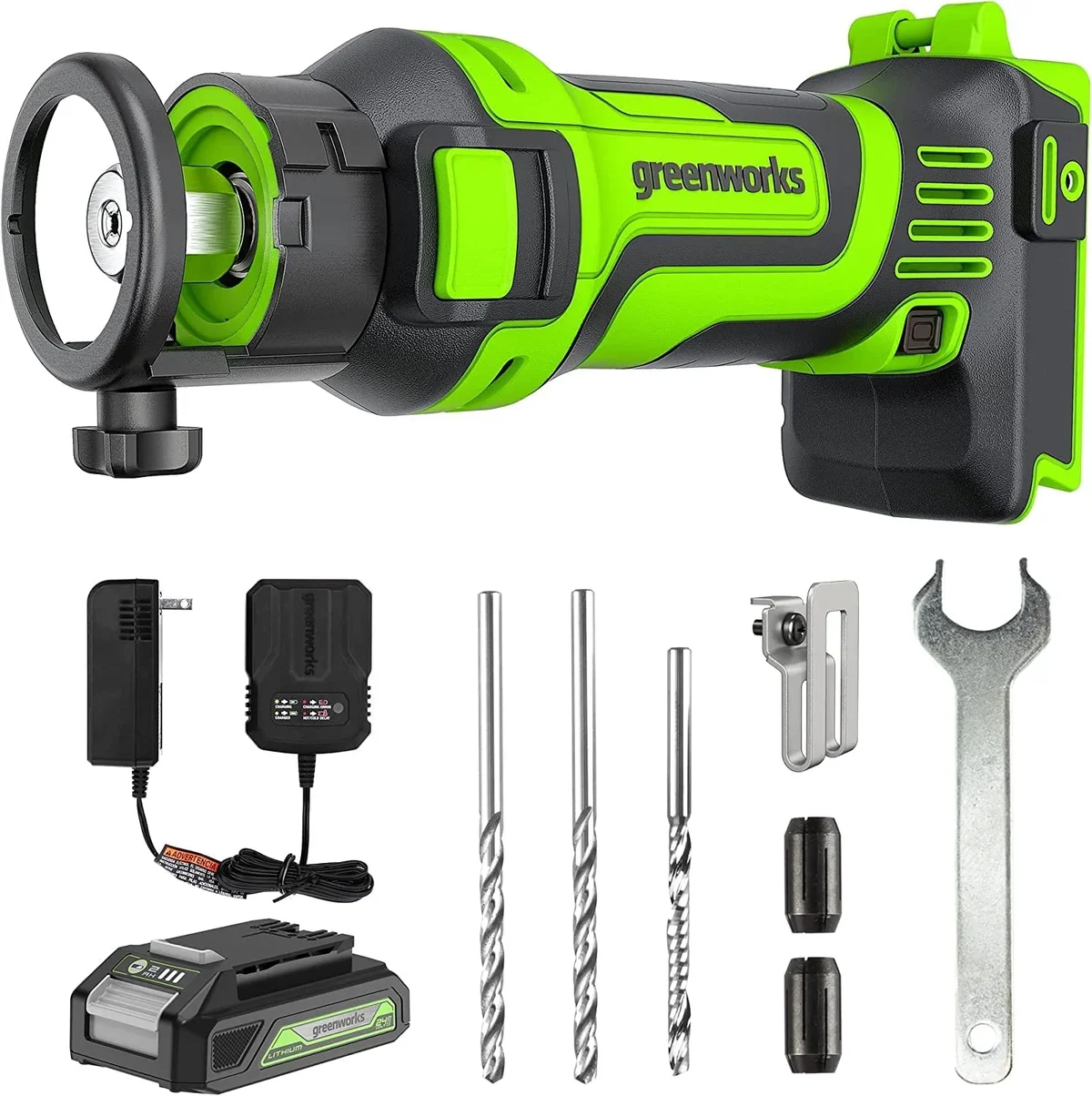 Greenworks 24V Speed Saw Rotary Cut 27,000 RPM Tools 6 Piece Kit with 2Ah Battery and Charger 6242
