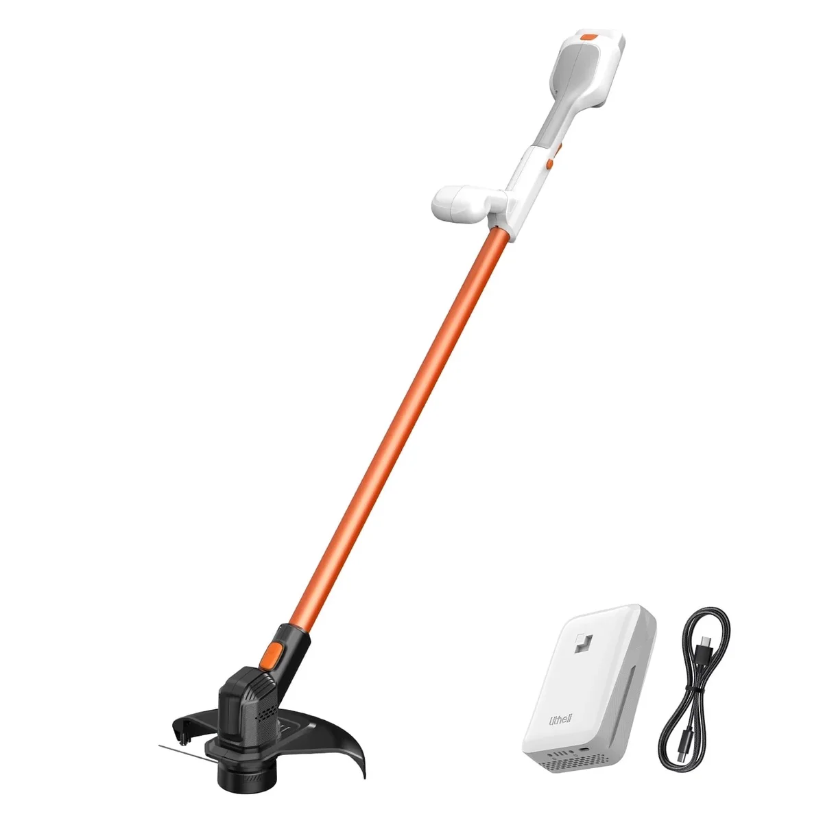 Litheli 20V 12" Cordless String Trimmer, Battery Powered Grass Trimmer & Wheeled Edger, with 2.0Ah Battery, for Garden, Yard and Farm 1263
