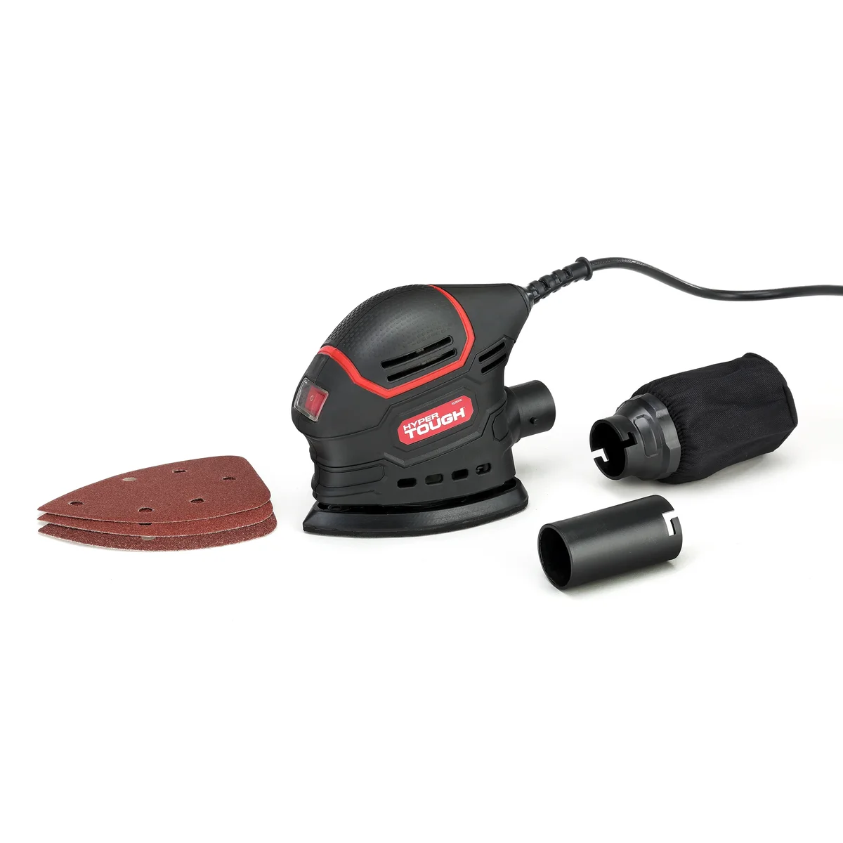 Hyper Tough 1.5 Amp Corded Detail Sander with Dust Bag, Vacuum Hose Adapter & 3 Sanding Sheets,  New Condition 5149