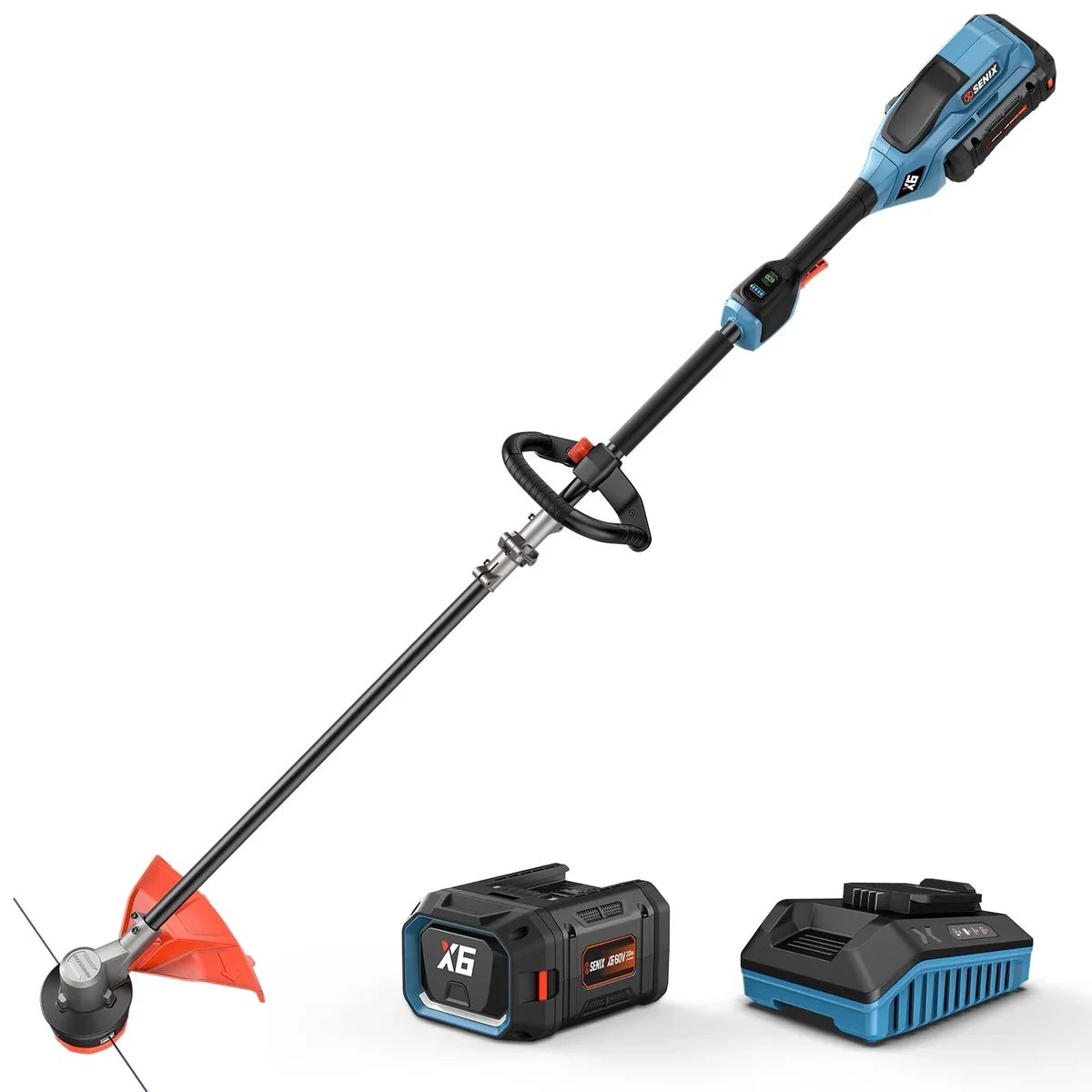 SENIX 60V 16" Brushless Weed  Eaters, 7.5lb Variable Speed String Trimmer +  3Ah Battery & 3A Charger, GTX6-M 4965