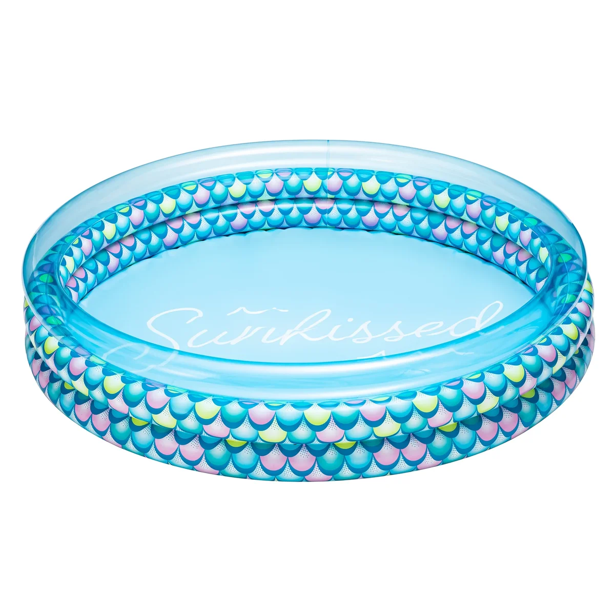 Bluescape Colorful Mermaid Print 3-Ring Inflatable Swimming Pool for Kids, Round, Age 2 & up, Unisex 6108