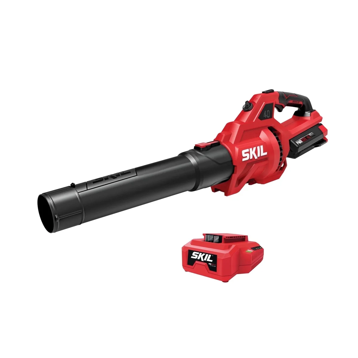 SKIL PWR CORE Brushless 40V 460 CFM 120 MPH Leaf Blower, 2.0Ah Battery and Charger, BL0460C-11 6974