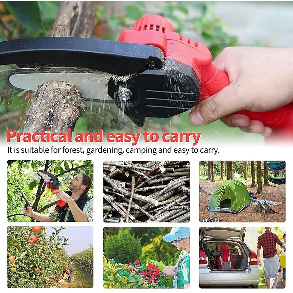 Paddsun 6" Mini Chainsaw Cordless, 24V Handheld Electric Chain Saw with 2 Battery for Tree Trimming 6386