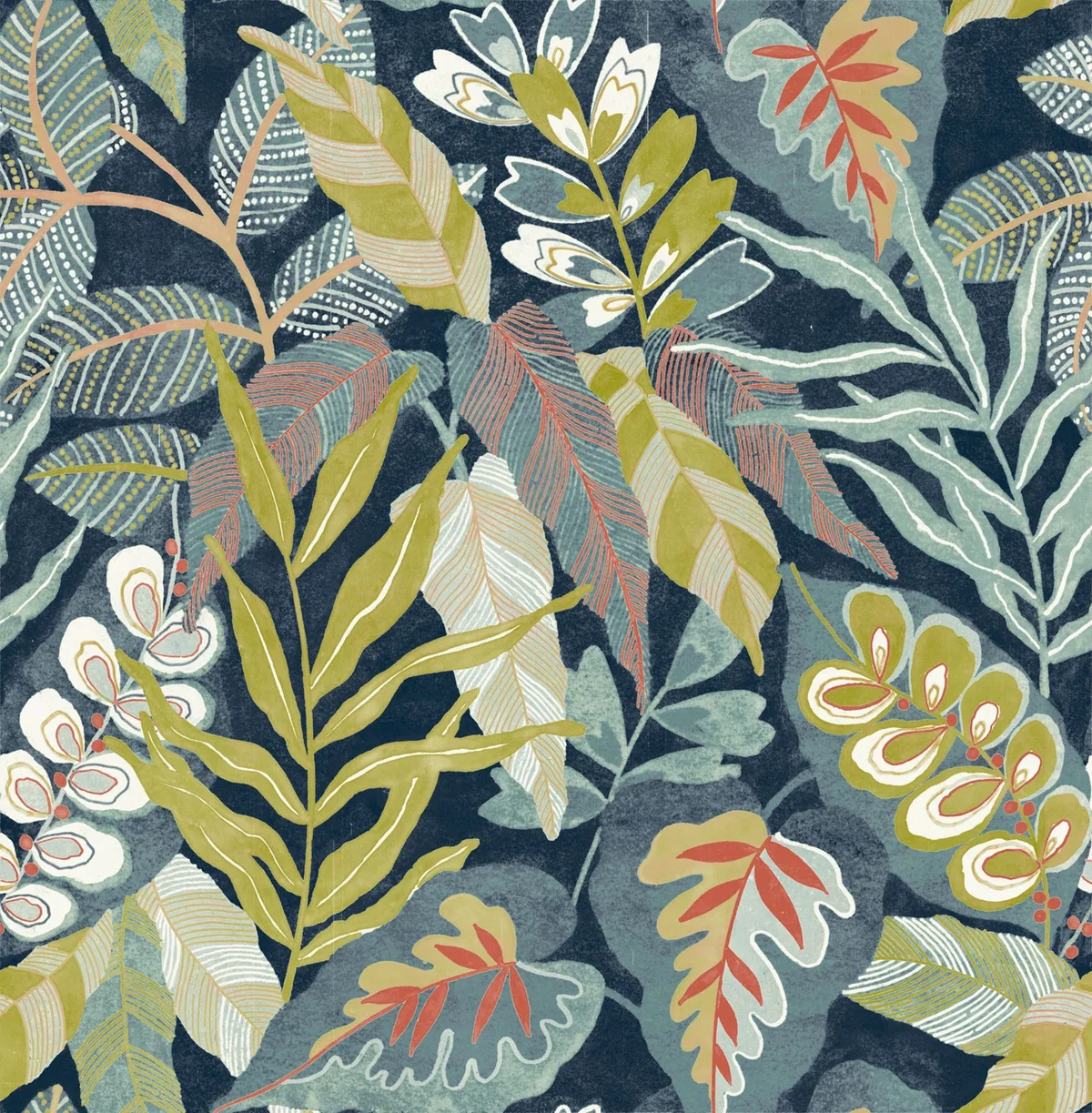 Roommates Studio Blue Malena Floral Peel and Stick Wallpaper 30.75 Sq. ft 0947