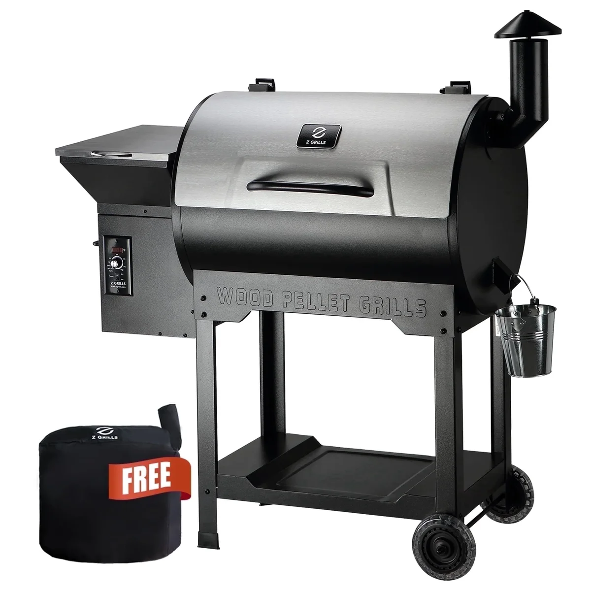 Z GRILLS Classic ZPG-7002B3E with 697 sq.in. , 8-in-1 BBQ Pellet Grill & Smoker Auto Temperature Control with Cover for Outdoor Cooking, Sliver 6523